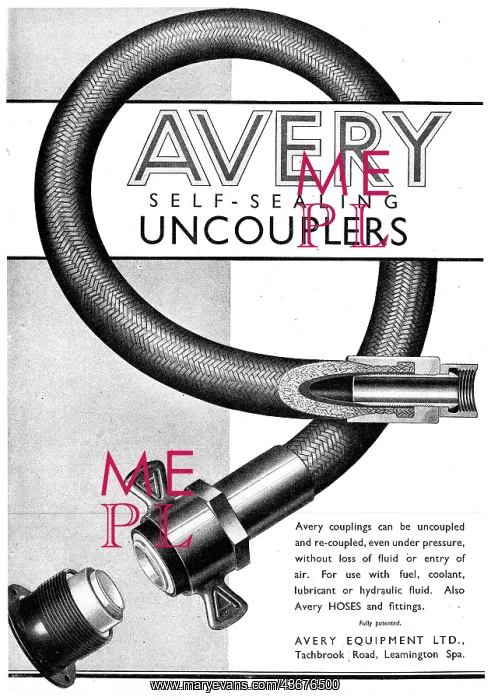 : Avery Pipe Couplings - Self-Sealing Uncouplers 1942 : Avery Pipe Couplings - Self-Sealing Uncouplers 1942