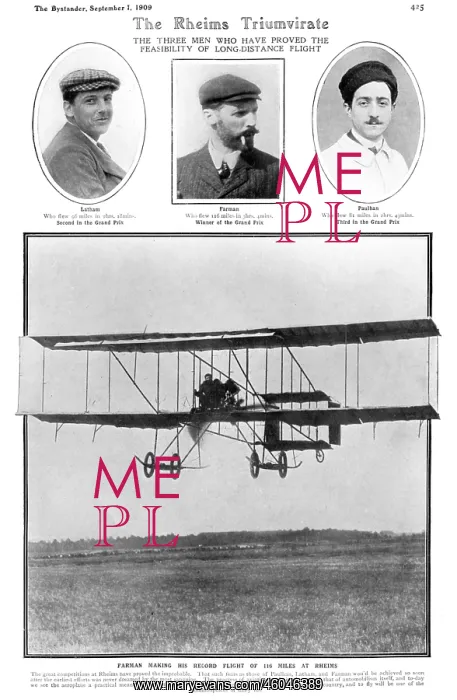 : Aviation competition at Rheims, 1909, Farman, Latham & Paulh : Aviation competition at Rheims, 1909, Farman, Latham & Paulh