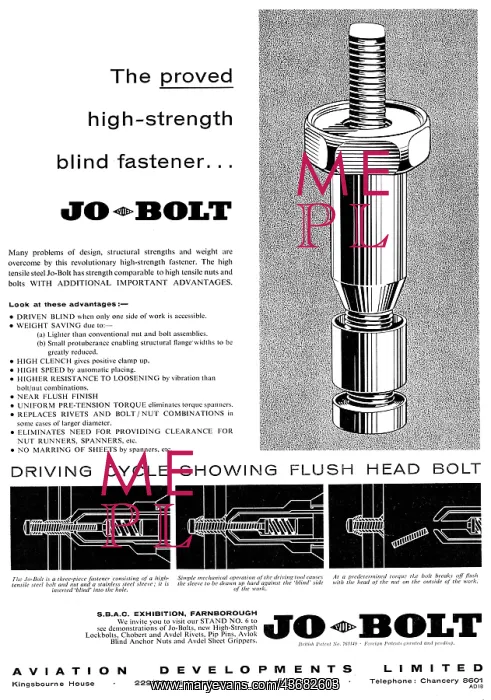 : Aviation Developments Avdel Jo-Bolts : Aviation Developments Avdel Jo-Bolts