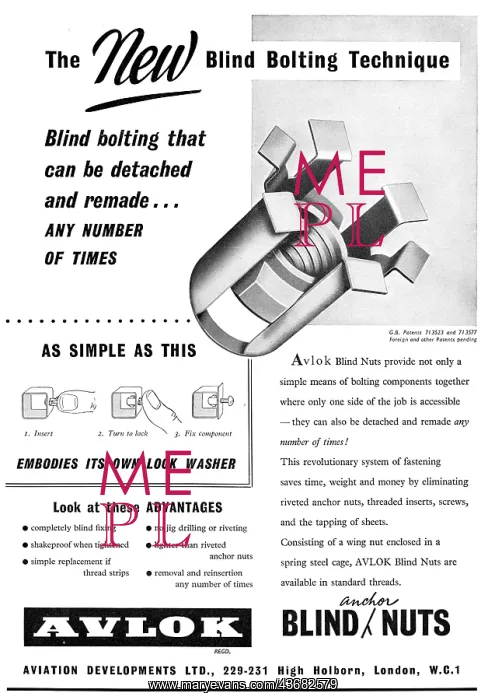 : Aviation Developments - AVLOK Blind Bolting Anchor Nuts : Aviation Developments - AVLOK Blind Bolting Anchor Nuts