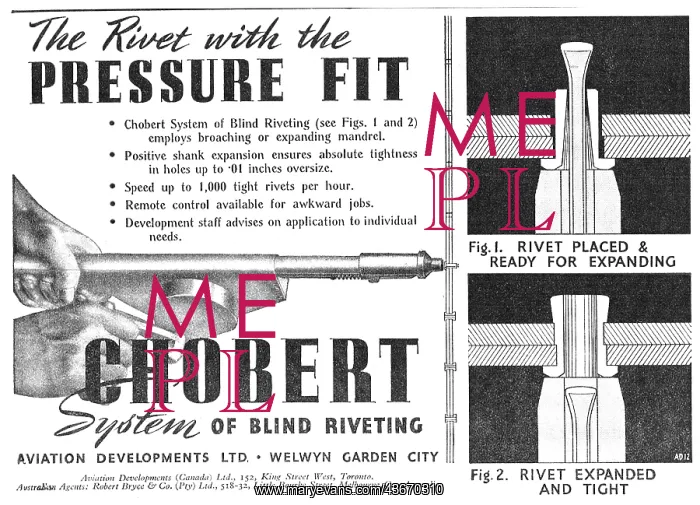 : Aviation Developments - Chobert Blind Riveting System : Aviation Developments - Chobert Blind Riveting System
