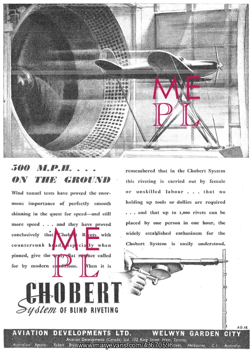 : Aviation Developments - Chobert Blind Riveting System : Aviation Developments - Chobert Blind Riveting System