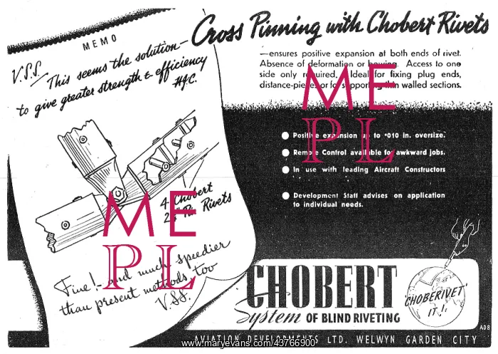 : Aviation Developments - Chobert Riveting System 1942 : Aviation Developments - Chobert Riveting System 1942