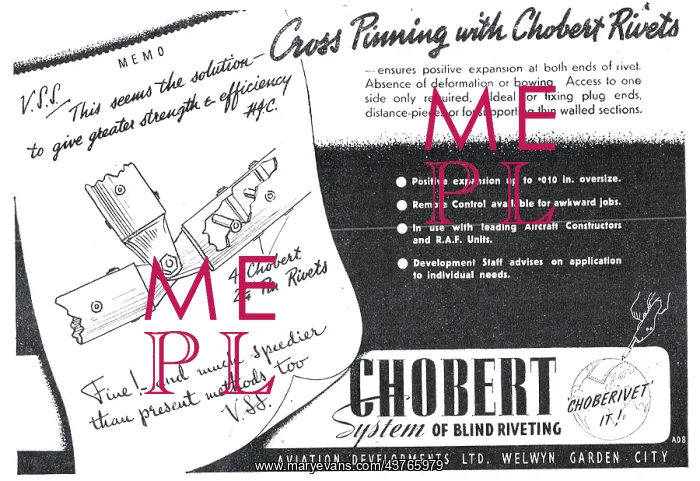 : Aviation Developments - Chobert Riveting System : Aviation Developments - Chobert Riveting System