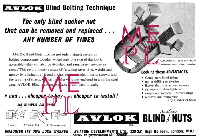 : Aviation Developments. Pip-Pins, Avlok Nuts : Aviation Developments. Pip-Pins, Avlok Nuts