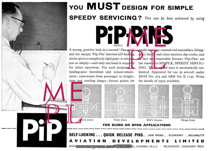: Aviation Developments. Pip-Pins, Avlok Nuts : Aviation Developments. Pip-Pins, Avlok Nuts