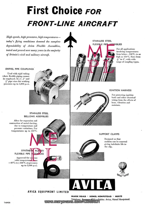 : Avica Flexible Pipe Assemblies For Aircraft : Avica Flexible Pipe Assemblies For Aircraft