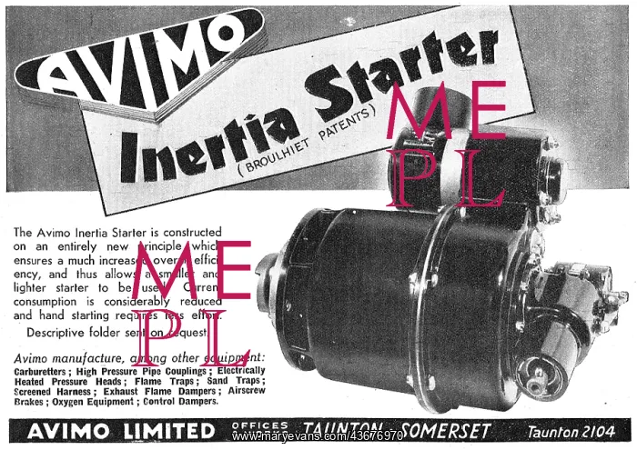 : Avimo Aero Engine Inertia Starters : Avimo Aero Engine Inertia Starters
