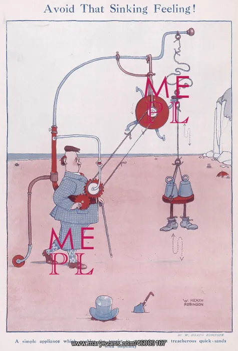 : Avoid that Sinking Feeling by William Heath Robinson : Avoid that Sinking Feeling by William Heath Robinson