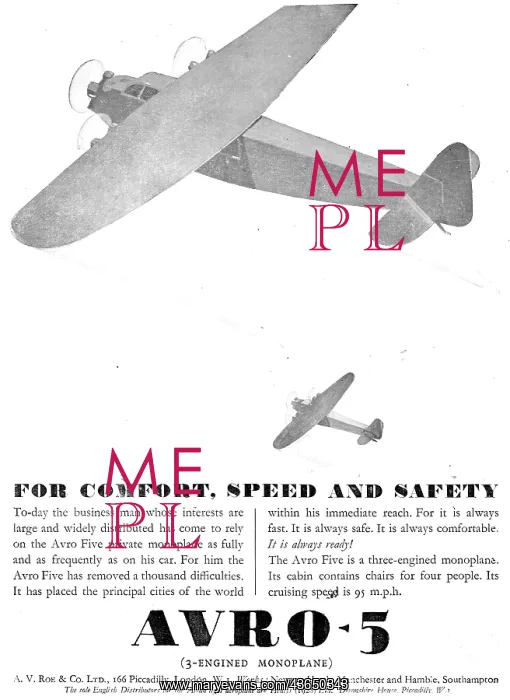  : Avro 5 - A.V.Roe and Co Ltd