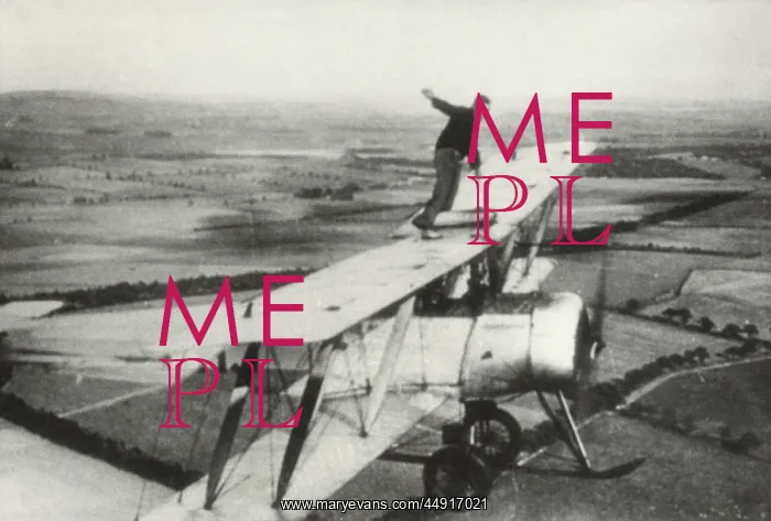  : Avro 504K. Wing-Walking by Mr M N Hearn on an Avro 504K During a National