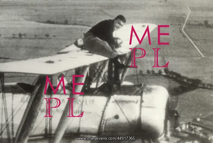 : Avro 504K. Wing-Walking by Mr M N Hearn on an Avro 504K During a National : Avro 504K. Wing-Walking by Mr M N Hearn on an Avro 504K During a National