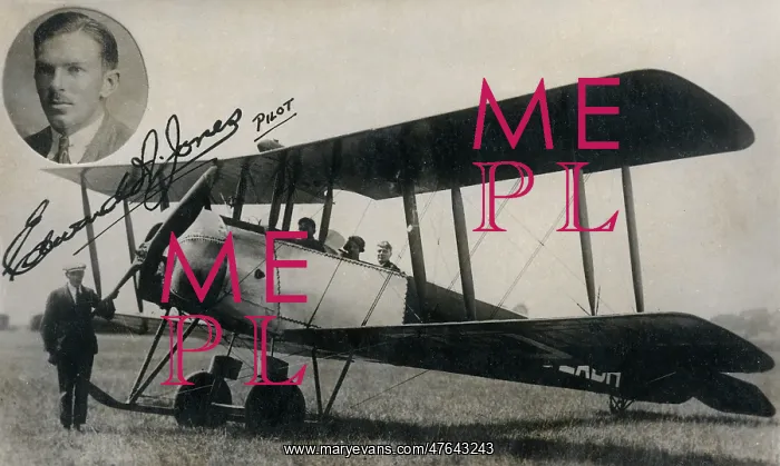 : Avro 504K with inset of pilot Edward Jones : Avro 504K with inset of pilot Edward Jones
