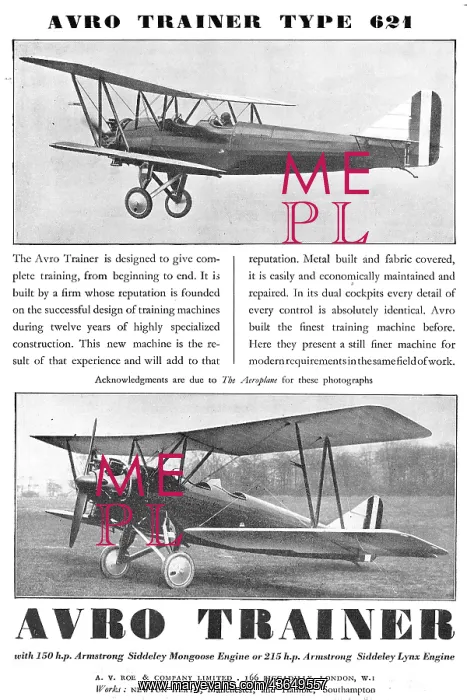 : Avro 621 Trainer. Mongoose Or Lynx Engines : Avro 621 Trainer. Mongoose Or Lynx Engines
