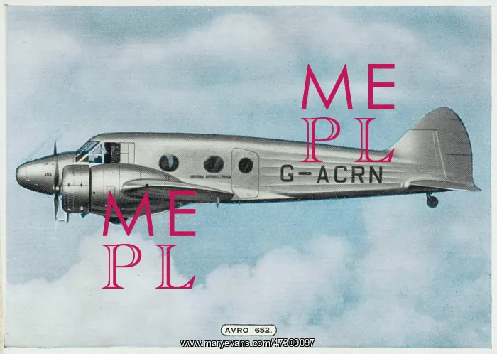 : AVRO 652. Originally designed as a light transport for Imperial Airways : AVRO 652. Originally designed as a light transport for Imperial Airways