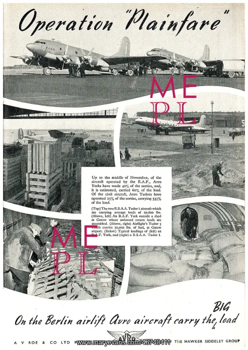 : Avro Aircraft - Berlin Airlift : Avro Aircraft - Berlin Airlift