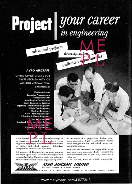  : Avro Aircraft Ltd Require Mathematicians
