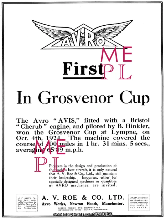  : Avro Avis First In Grosvenor Cup