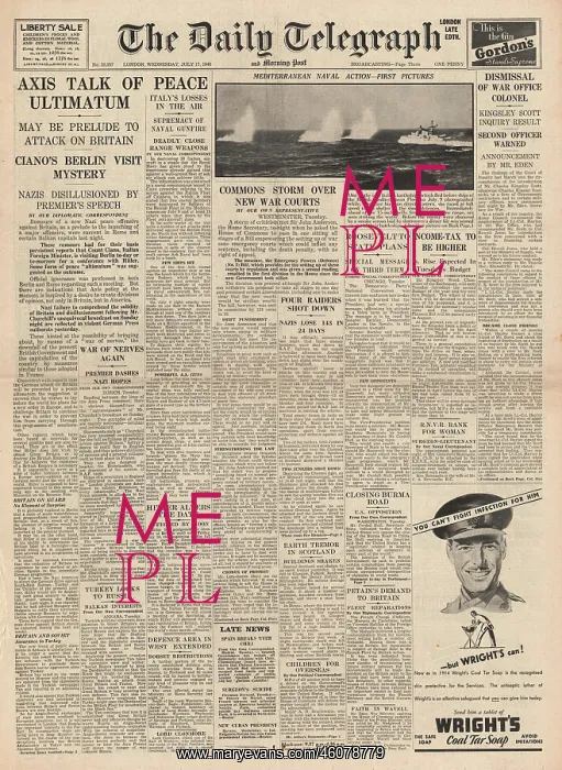: Axis powers talk of peace ultimatum : Axis powers talk of peace ultimatum