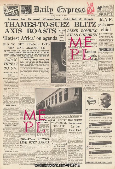 : Axis Threat to intensify bombardment : Axis Threat to intensify bombardment