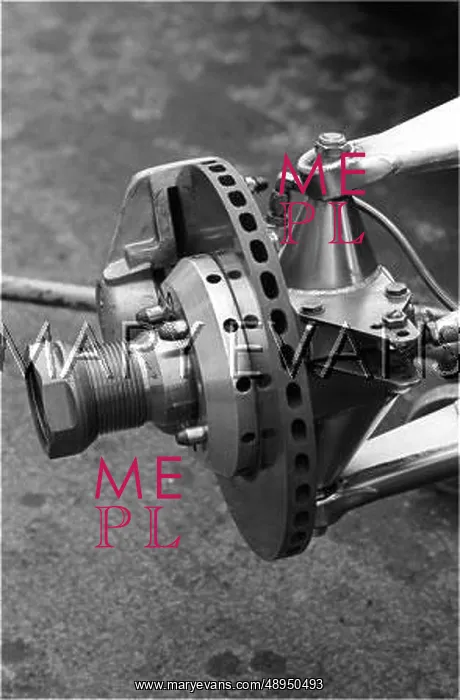 : Front axle of a Ferrari, Brands Hatch, England : Front axle of a Ferrari, Brands Hatch, England