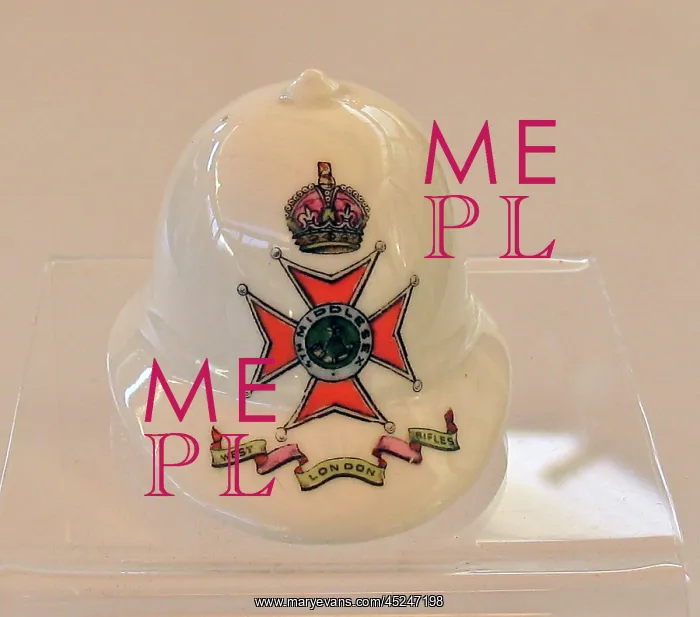 : Aynsley China Model of a Pith Helmet - WWI : Aynsley China Model of a Pith Helmet - WWI