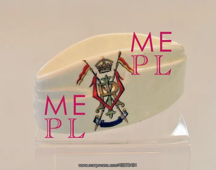: Aynsley China Model of a Service Side Cap - WWI : Aynsley China Model of a Service Side Cap - WWI