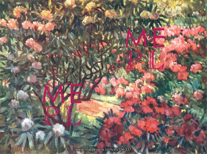 : Azaleas. A colourful painting of some up close azalea flower bushes : Azaleas. A colourful painting of some up close azalea flower bushes