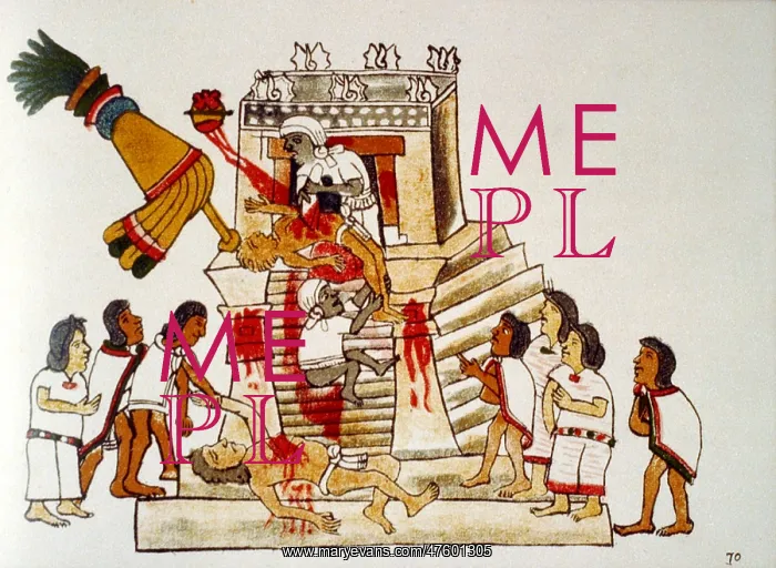 : Aztec Human Sacrifice, Codex Magliabechiano : Aztec Human Sacrifice, Codex Magliabechiano