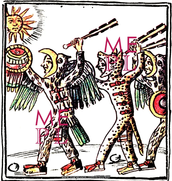 : Aztec Warriors, Codex Florentine, 16th Century : Aztec Warriors, Codex Florentine, 16th Century