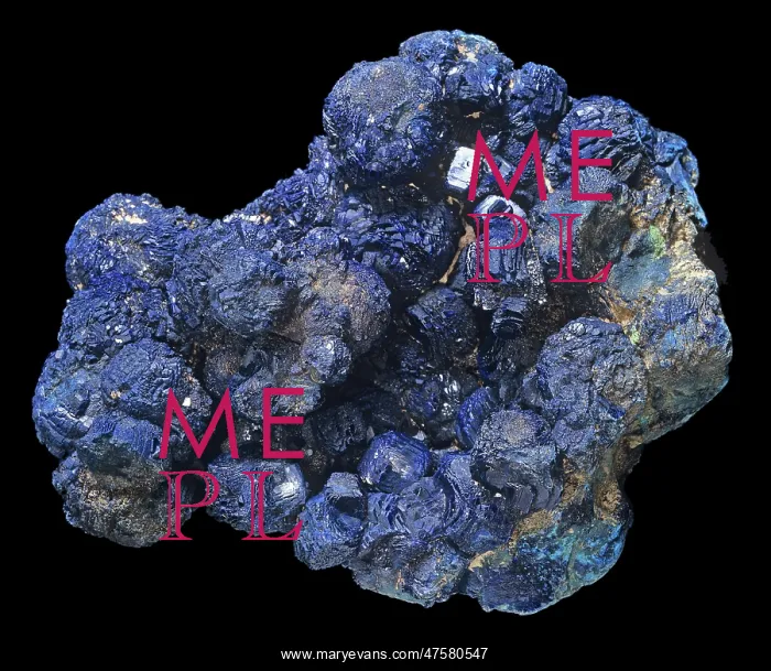 : Azurite. A specimen of the mineral azurite (copper carbonate hydroxide) : Azurite. A specimen of the mineral azurite (copper carbonate hydroxide)