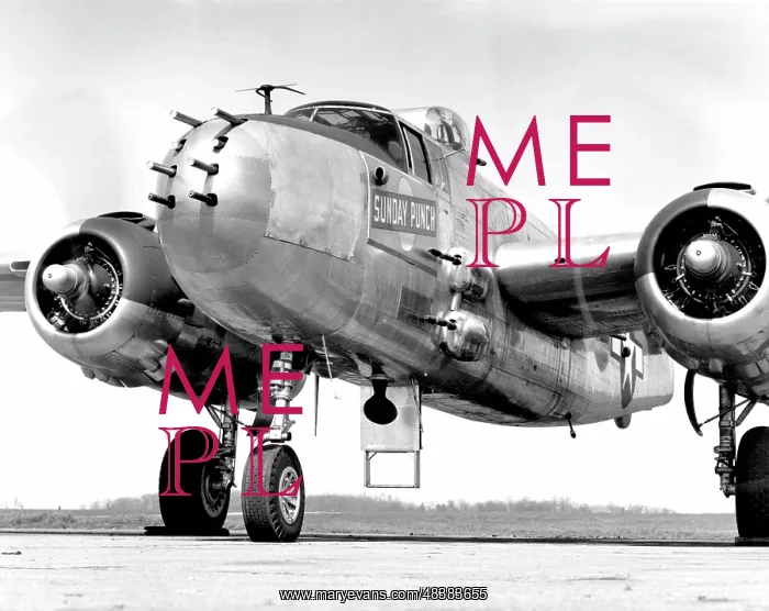 : A B-25 Mitchell bomber parked at the McGhee Tyson : A B-25 Mitchell bomber parked at the McGhee Tyson