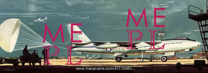 : B-47 with Parachute : B-47 with Parachute