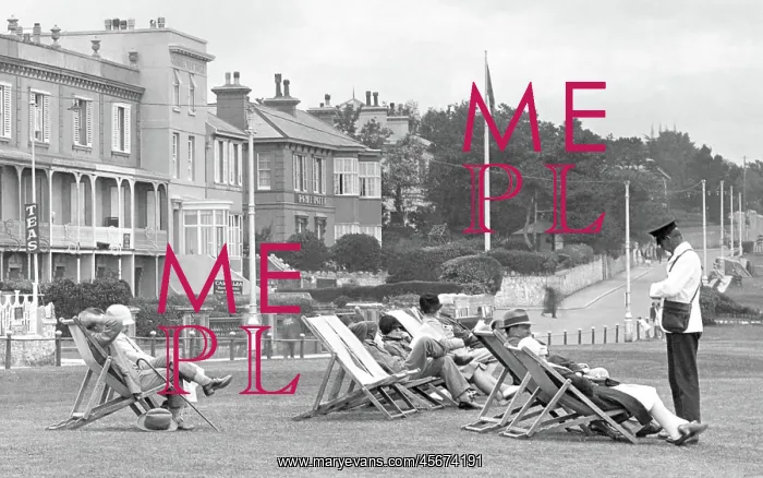 : Babbacombe, Deck Chairs on the Downs 1928 : Babbacombe, Deck Chairs on the Downs 1928