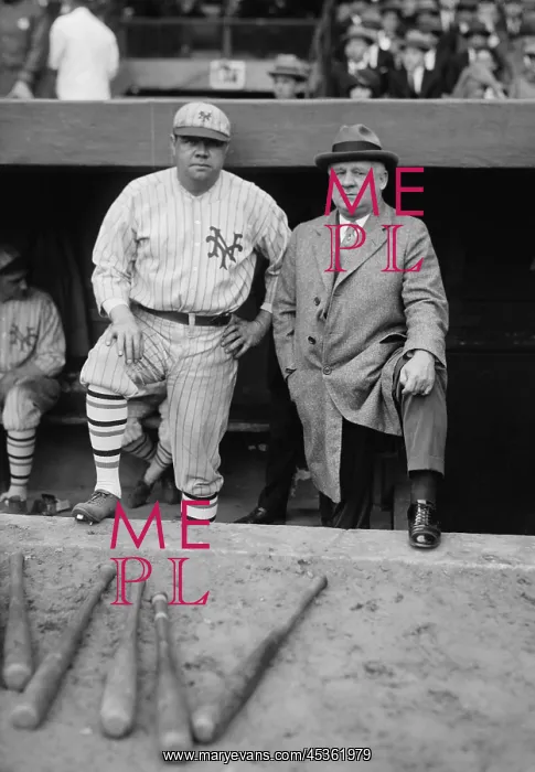 : Babe Ruth in a NY Giants uniform with Giants Manager : Babe Ruth in a NY Giants uniform with Giants Manager