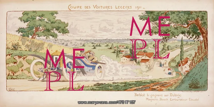 : Bablot in a 1911 motor race : Bablot in a 1911 motor race