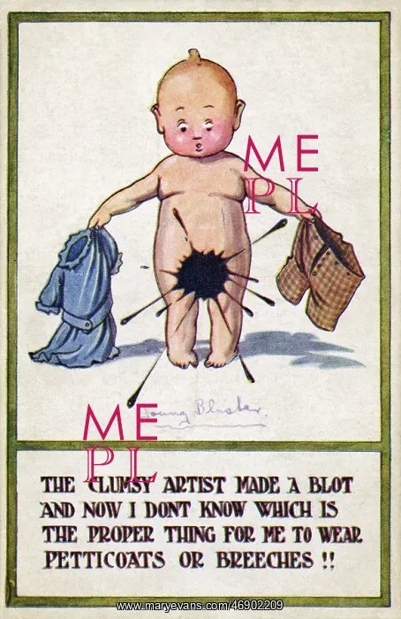 : Baby on a comic postcard : Baby on a comic postcard