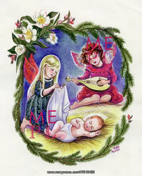 : Baby Jesus with two Angels : Baby Jesus with two Angels