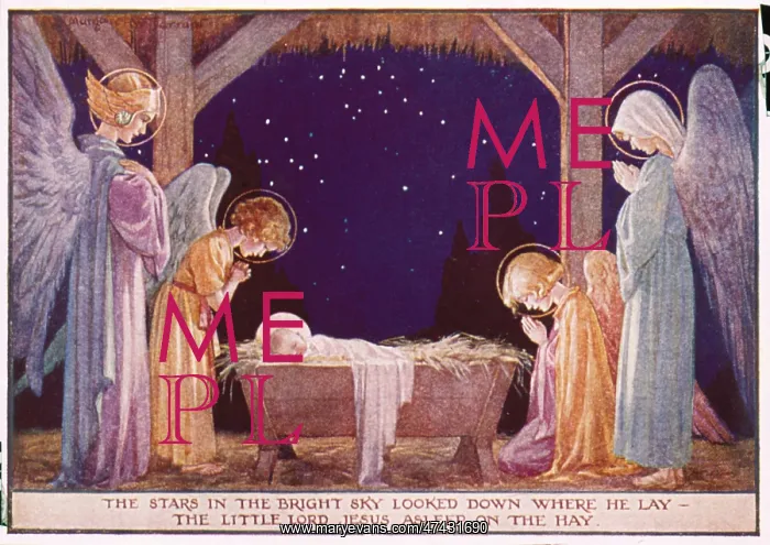: The baby Jesus asleep in a manger : The baby Jesus asleep in a manger