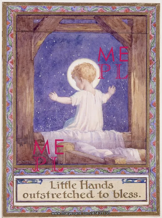 : The baby Jesus sitting on a windowsill : The baby Jesus sitting on a windowsill