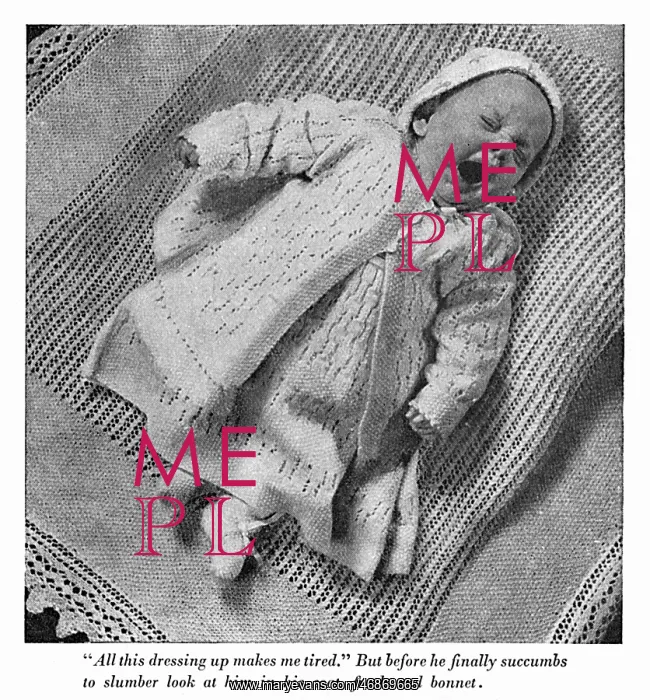 : Baby in knitted clothes, circa 1941 : Baby in knitted clothes, circa 1941