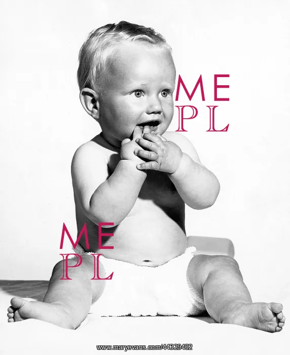 : BABY IN TOWELLING NAPPY : BABY IN TOWELLING NAPPY