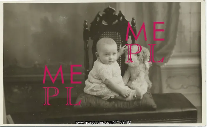 : Baby with toy dog : Baby with toy dog