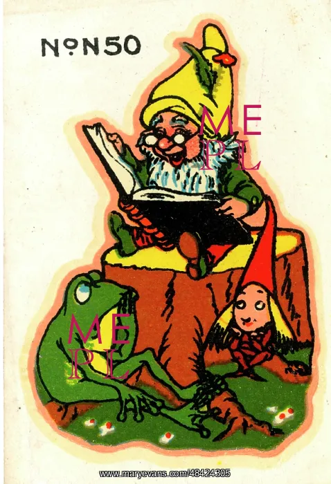  : Baby's cot transfer, Gnome reading a book