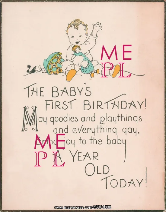 : Baby's First Birthday - Waving and playing with a doll : Baby's First Birthday - Waving and playing with a doll
