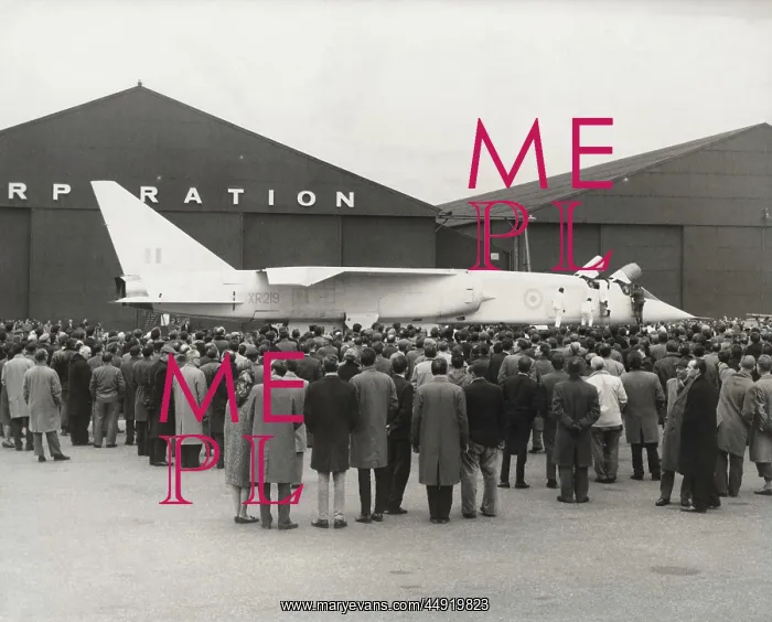 : BAC TSR-2. Crowd of People Around the British Aircraft Corporation Tsr : BAC TSR-2. Crowd of People Around the British Aircraft Corporation Tsr