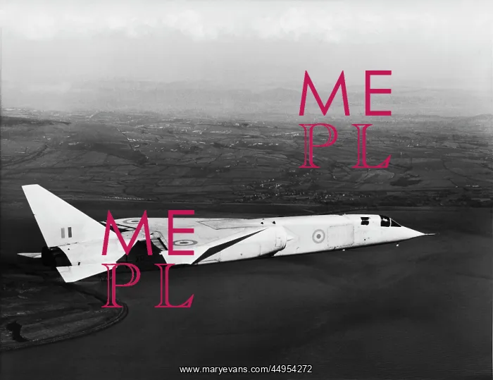 : BAC TSR-2. Bac TSR-2 Supersonic Jet-Bomber Aircraft Flying on a Test-Flight Near Warton : BAC TSR-2. Bac TSR-2 Supersonic Jet-Bomber Aircraft Flying on a Test-Flight Near Warton