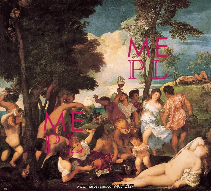 : Bacchanal of the Andrians, by Titian : Bacchanal of the Andrians, by Titian