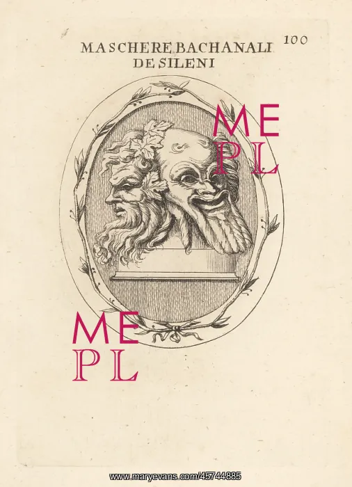 : Two Bacchanalia masks of Silenus : Two Bacchanalia masks of Silenus