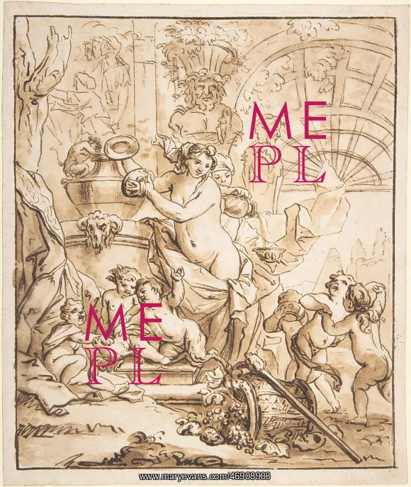 : Bacchanalian Scene with Nymphs and Putti, n.d : Bacchanalian Scene with Nymphs and Putti, n.d
